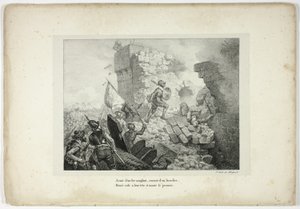 Armato di un ferro insanguinato, coperto da uno scudo... da Horace Vernet