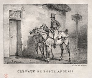 Cavalli postali, 1823 da Emile Jean Horace Vernet