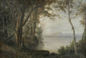 Monte Katahdin, paesaggio con lago e montagna da Horace Wolcott Robbins