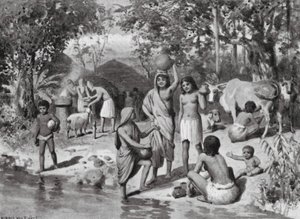Gli ariani si stabiliscono in India, sacrificio all