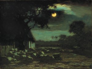 Recinto per pecore, al chiaro di luna da Horatio Walker