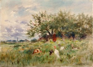Guardando i tacchini, fine XIX-inizio XX secolo da Horatio Walker