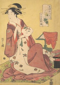 La cortigiana Hinazuru del bordello Chojiya, dalla serie Beau..., ca. 1795 da Hosoda Eishi
