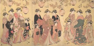 La parata di Yoshiwara in autunno, ca. 1793 da Hosoda Eishi