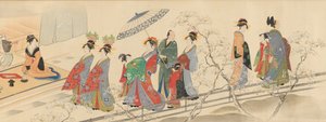 Tre Dei della Buona Fortuna visitano lo Yoshiwara da Hosoda Eishi