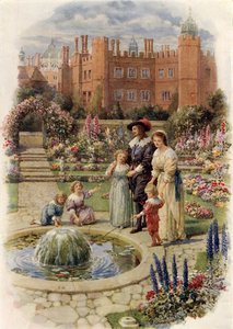 Re Carlo I e la Regina Enrichetta a Hampton Court da Howard Davie