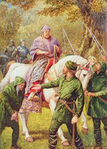 Robin Hood incontra il vescovo di Hereford, illustrazione da 