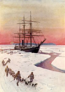 Scarico della "Terra Nova" nel McMurdo Sound da Howard Davie