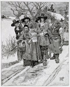 Arresto di una strega, inciso da J. Bernstrom, illustrazione da 