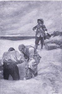 Kidd a Gardiners Island, da Howard Pyles Book of Pirates pubblicato da Harper & Bros, 1921 da Howard Pyle