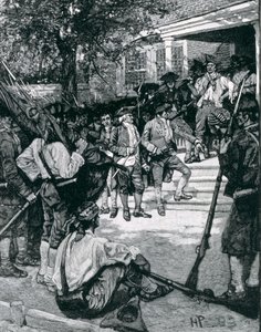 La folla di Shays in possesso di un tribunale, illustrazione da 