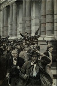 La corsa dalla Borsa di New York il 18 settembre 1873 da Howard Pyle