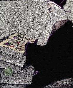 Il mago Merlino. Illustrazione di Howard Pyle (1853 - 1911), disegnatore americano, per 