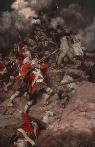Si arrampicarono sul parapetto e andarono a ondate sulla cresta, alla rinfusa, contro i britannici da Howard Pyle