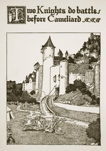 Due Cavalieri combattono davanti a Cameliard, illustrazione da 