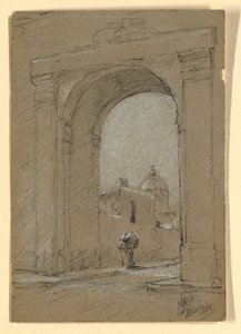Disegno, Porta di una città in Messico, 1888