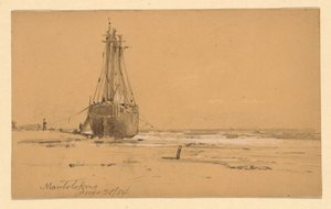 Disegno, In riva al mare a Mantoloking, 1884 da Howard Russell Butler