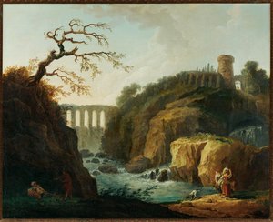 Paysage avec aqueduc et torrent - Paesaggio con acquedotto e torrente ...