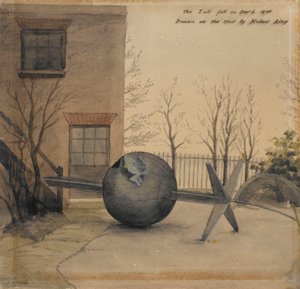 Palla del tempo caduta nel cortile del Royal Observatory, Greenwich, dicembre 1855 da Hubert Airy