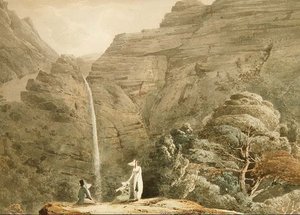 Visita alla cascata di Dol-y-Melynen, vicino a Dolgelly, Galles da Hubert Cornish