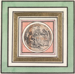 Progetto per una medaglia: Federico e Augusta, Principe e Principessa del Galles da Hubert Francois Gravelot