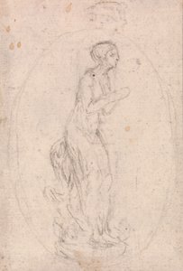 Progetto per un medaglione: Figura di una donna da Hubert Francois Gravelot