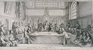 Riunione nella sala del consiglio della Guildhall, Città di Londra da Hubert Francois Gravelot