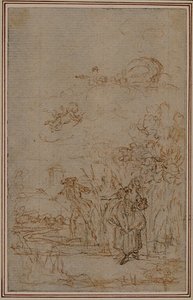 Studio per vignetta in "Les Amours de Mirtil" di Fontenelle (attr.), Canto V
