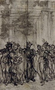 Studio per vignetta nei "Contes Moraux" di Jean François Marmontel da Hubert Francois Gravelot