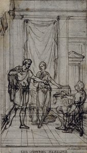 Studio per vignetta nei "Contes Moraux" di Jean François Marmontel da Hubert Francois Gravelot