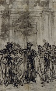 Studio per vignetta nei "Contes Moraux" di Jean François Marmontel da Hubert Francois Gravelot
