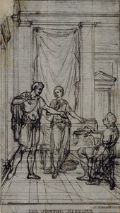 Studio per vignetta nei "Contes Moraux" di Jean François Marmontel da Hubert Francois Gravelot