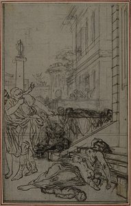 Studio per la Vignetta del "De la Nature des Choses" di Lucrezio, Vol. II, Libro VI da Hubert Francois Gravelot