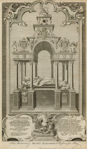 Il monumento della regina Elisabetta da Hubert Francois Gravelot