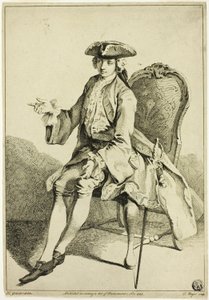 Giovane signore seduto da Hubert Francois Gravelot