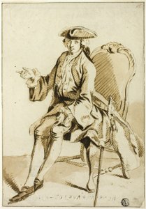 Giovane signore seduto da Hubert Francois Gravelot