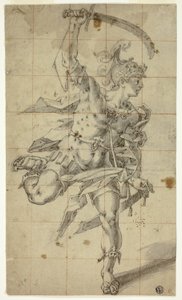 Guerriero maschio che corre con la spada sguainata da Hubert Gerhard