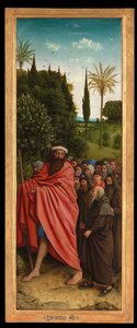 I Pellegrini guidati da San Cristoforo, dal lato destro del Polittico di Gand