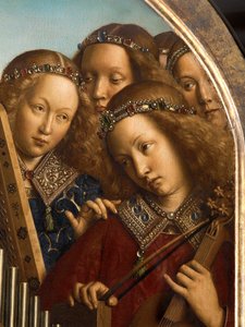 Angeli musicisti, dettaglio dal Polittico di Gand da Hubert & Jan van (1390 1441) Eyck