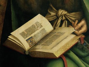 (dettaglio) di Giovanni Battista, dal Polittico di Gand
