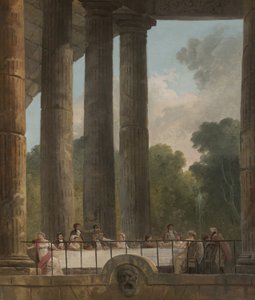 Un banchetto nelle rovine di un tempio da Hubert Robert