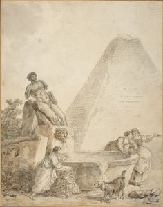 Un Capriccio Romano con la Piramide di Caio Cestio