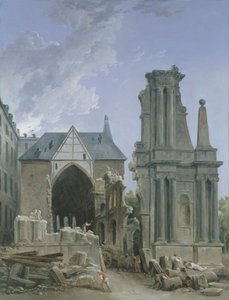 Demolizione della chiesa dei Feuillants in Rue Saint Honoré, c.1804 da Hubert Robert