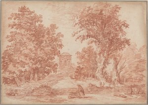 Parco italiano con un tempietto da Hubert Robert
