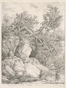 Paesaggio con un albero caduto da Hubert Robert