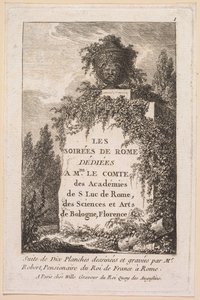 Le serate di Roma: pagina del titolo da Hubert Robert