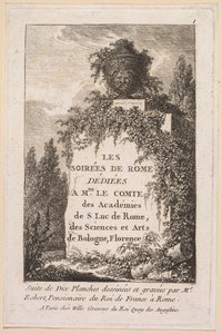 Les Soirées de Rome: Pagina del titolo, 1763-1764 da Hubert Robert