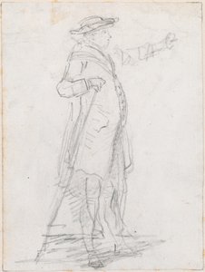 Uomo con bastone da passeggio, visto di profilo [recto] da Hubert Robert