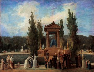 Monumento elevato alle Tuileries in onore di Jean Jacques Rousseau da Hubert Robert