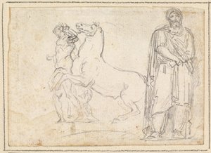 Uno dei "Dioscuri" e un prigioniero barbaro da Hubert Robert